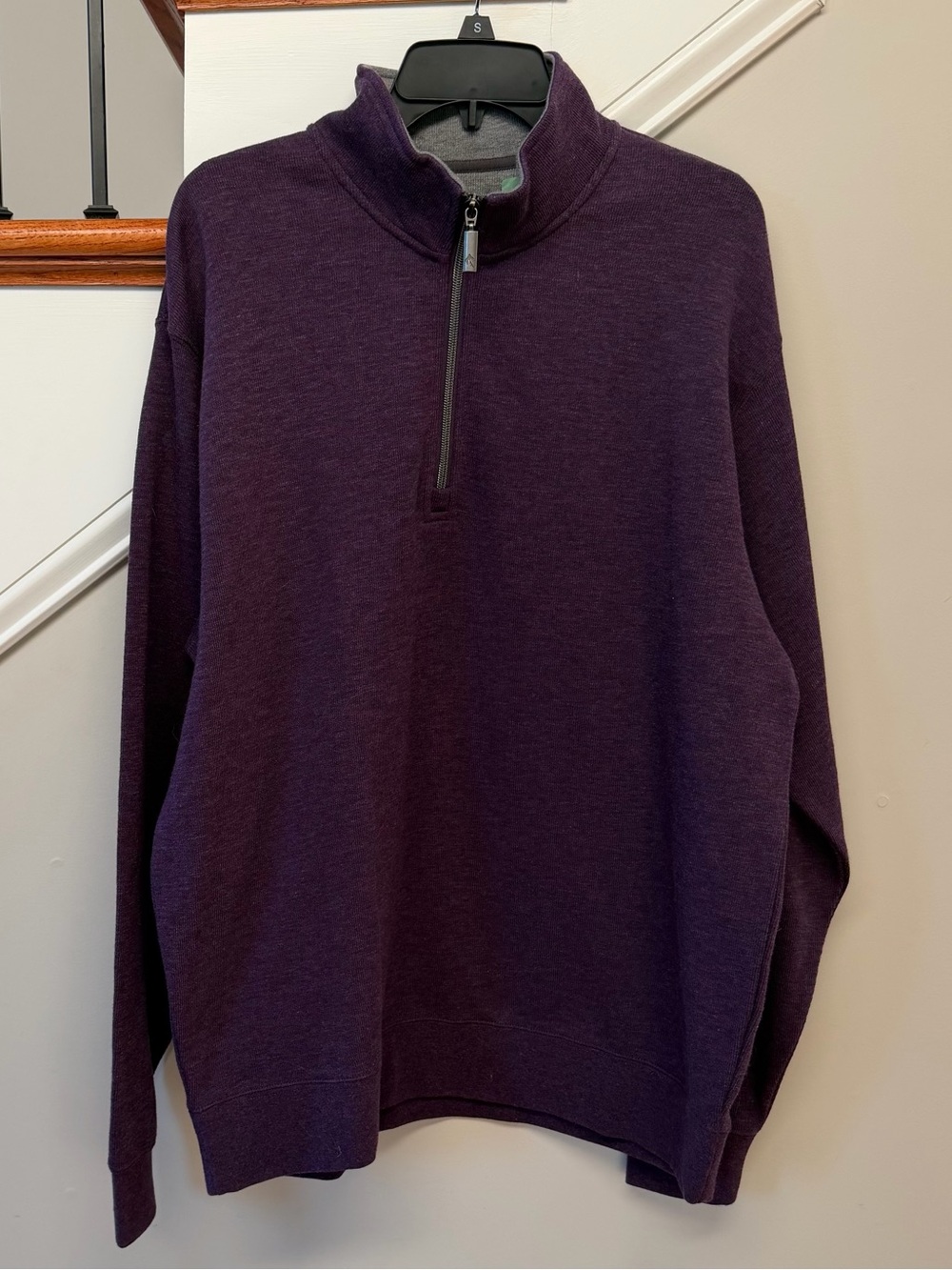 ORVIS Men's Sweater Purple Long Sleeve Pullover 1/4 Zip NWT Size Large